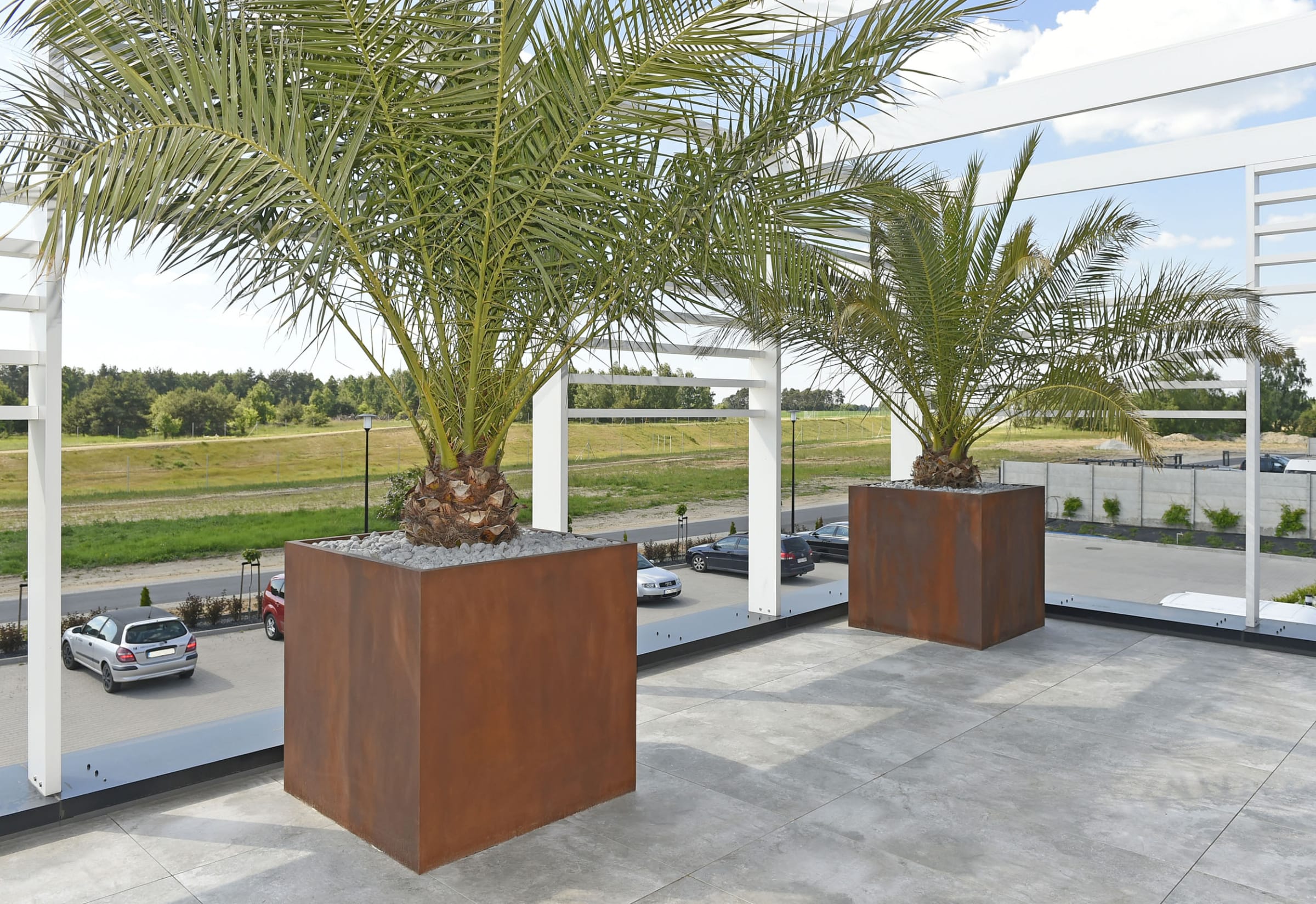 donica w imitacji cortenu